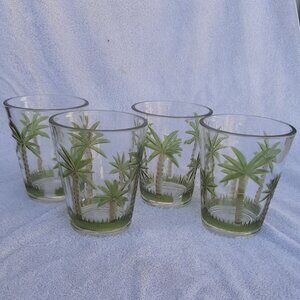 Acrylic 14 oz Palm Tree Glasses Set(4)